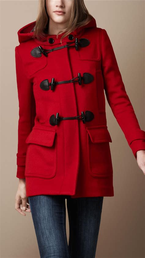 burberry red duffle coat|burberry duffle coat vintage.